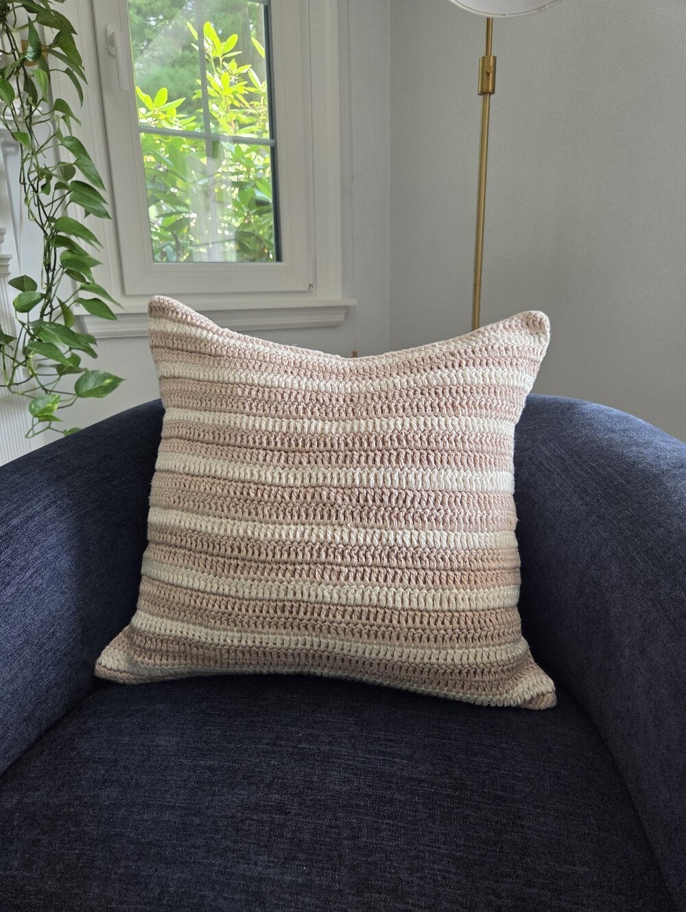 Crochet Linen Pillow Cover 20x20 | West Elm